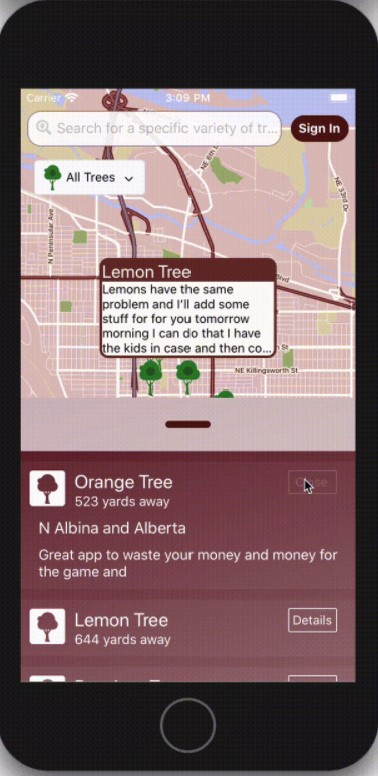 Screen Shot of App